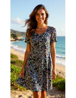 Garde-robe - Kort Kleedje - Blauw-groen