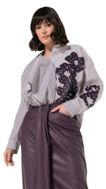 Caroline Biss - Blouse - Bruin-wit