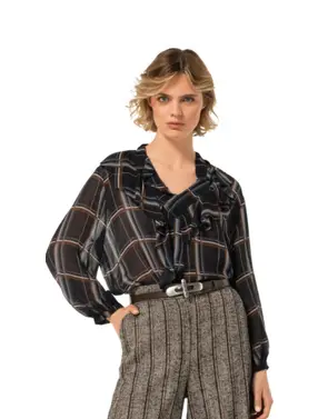 Caroline Biss - Blouse - Zwart-bruin