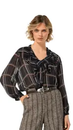 Caroline Biss - Blouse - Zwart-bruin