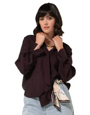 Caroline Biss - Blouse - Donker bruin