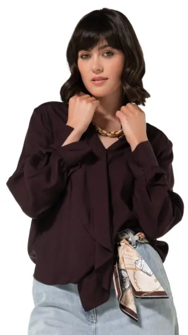 Caroline Biss - Blouse - Donker bruin