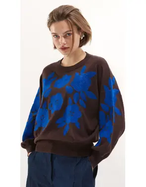 Senso - Pull - Blauw-bruin