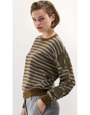 Senso - Pull - Grijs-groen