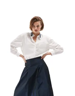 Senso - Blouse - Wit-blauw