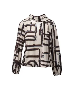 K-design - Blouse - Beige-bruin