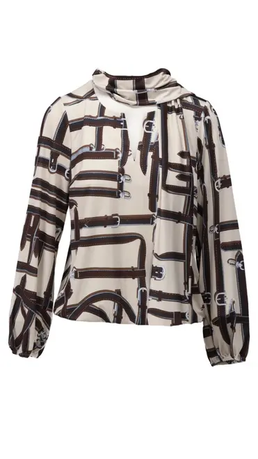 K-design - Blouse - Beige-bruin