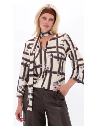 K-design - Blouse - Beige-bruin