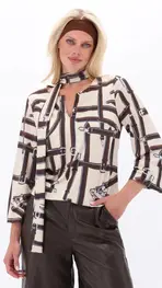 K-design - Blouse - Beige-bruin