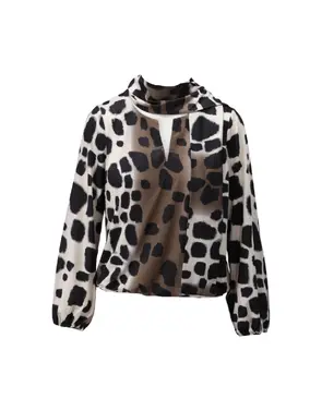 K-design - Blouse - Zwart-beige
