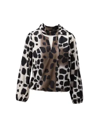 K-design - Blouse - Zwart-beige