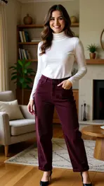 Red Button - Lange Broek - Bordeaux