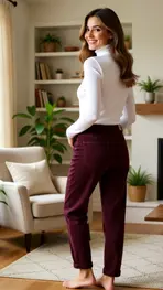 Red Button - Lange Broek - Bordeaux