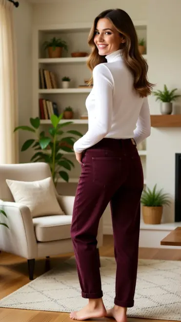 Red Button - Lange Broek - Bordeaux