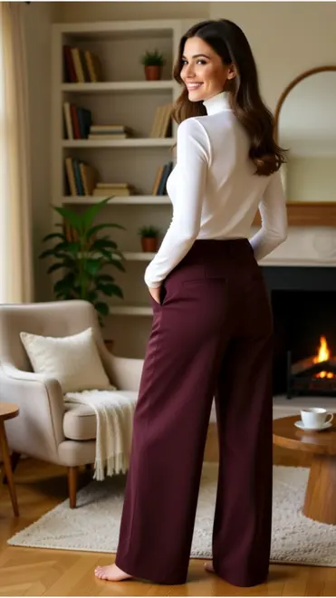 Red Button - Lange Broek - Bordeaux