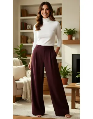 Red Button - Lange Broek - Bordeaux