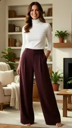 Red Button - Lange Broek - Bordeaux