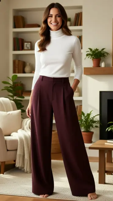 Red Button - Lange Broek - Bordeaux