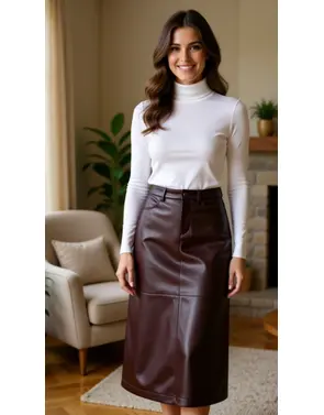 Red Button - Halflange Rok - Bordeaux