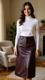 Red Button - Halflange Rok - Bordeaux
