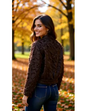 Red Button - Blouse - Donker bruin