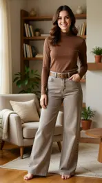 Red Button - Lange Broek - Beige