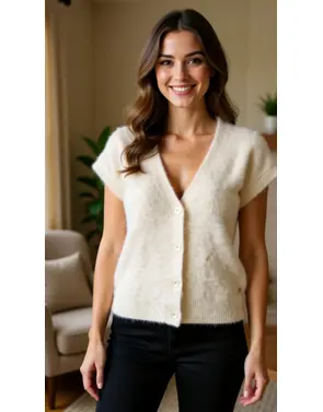 Red Button - Gilet - Ecru