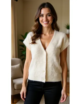 Red Button - Gilet - Ecru