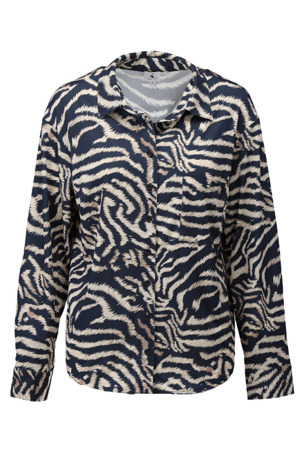 K-design - Blouse - Zwart-beige