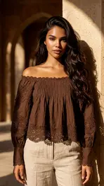 Garde-robe - Blouse - Donker bruin