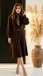 Garde-robe - Lang kleed - Donker bruin