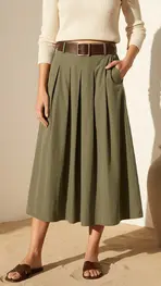 Garde-robe - Lange Rok - Kaki