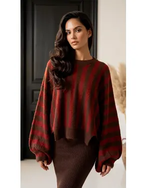 Garde-robe - Pull - Bruin-bordeaux