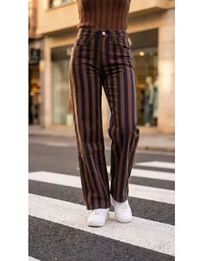 Garde-robe - Lange Broek - Blauw-bruin