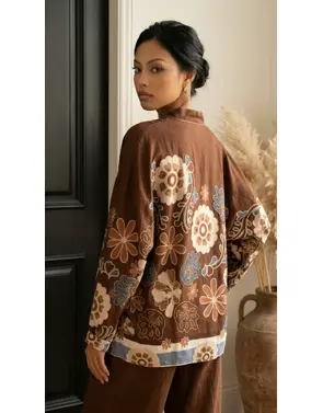 Garde-robe - Blouse - Blauw-bruin