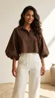 Garde-robe - Blouse - Donker bruin