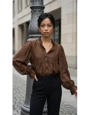 Garde-robe - Blouse - Donker bruin
