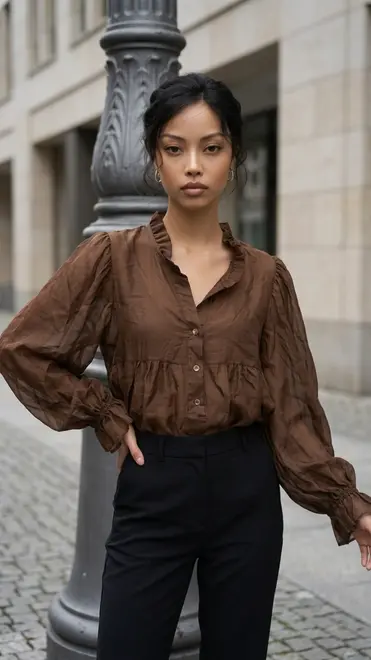 Garde-robe - Blouse - Donker bruin