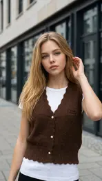 Garde-robe - Gilet - Donker bruin