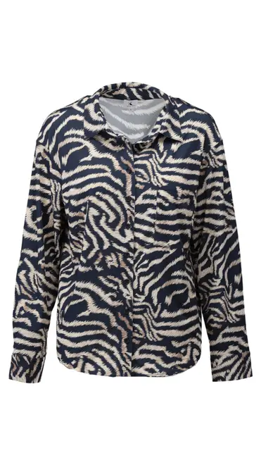 K-design - Blouse - Zwart-beige