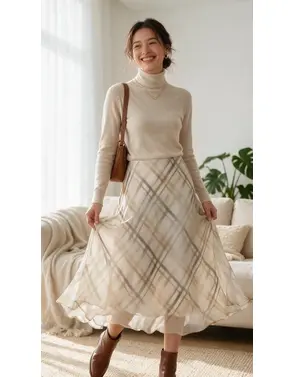 Amelie &amp; Amelie - Halflange Rok - Groen