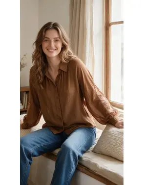 Amelie & Amelie - Blouse - Bruin