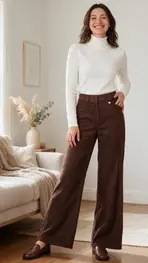 Amelie &amp; Amelie - Lange Broek - Donker bruin