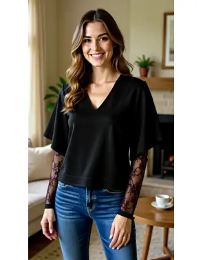 Amelie & Amelie - Blouse - Zwart