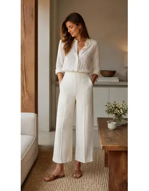 Amelie &amp; Amelie - Lange Broek - Ecru