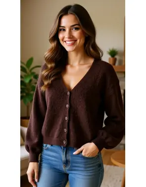 Amelie & Amelie - Gilet - Donker bruin