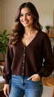 Amelie & Amelie - Gilet - Donker bruin