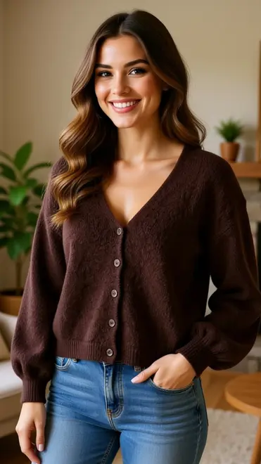 Amelie &amp; Amelie - Gilet - Donker bruin