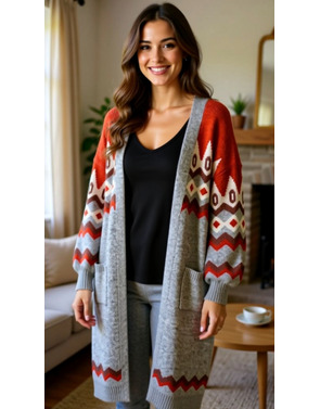 Garde-robe - Gilet - Beige-oranje