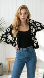 Garde-robe - Gilet - Zwart-wit